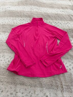 ASICS Women's Bright Pink Zip Performance Pullover